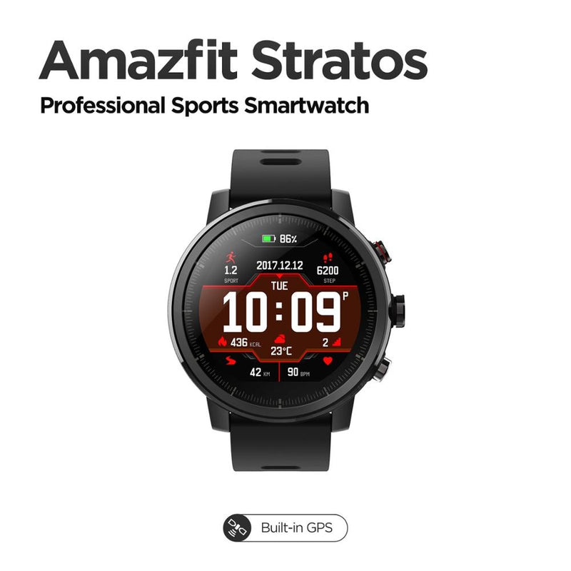 Original Amazfit Stratos Smartwatch Reloj inteligente GPS Conteo de calorías 50M Impermeable para teléfono Android iOS