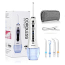 AZDENT HF-5/6 Munddusche, tragbare Wasser-Zahnseide, wiederaufladbarer USB-Wasserstrahl, Zahnseide, Zahnstocher, 5 Strahlspitzen, Wassertank