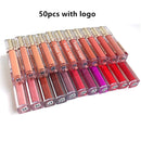 Lipgloss der Eigenmarke 50pcs/lot Großhandels-befeuchtende glänzende Funkeln-glatte Verfassungs-Lippenglanz-kundenspezifische flüssige Lippenstift-Masse