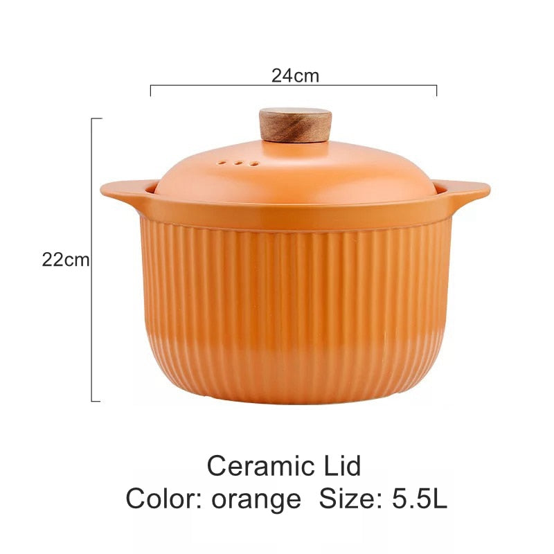 Luxury Soup Pot Crock Pot Casserole Ceramic Saucepan Soup EarthenPot High Temperature Resistant Cooking Pan Pot for Gas Stove