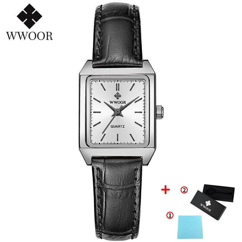 Montre Femme 2022 WWOOR Luxury Brand Womens Watches Fashion Rectangle Small Watch Woman Quartz Dress Ladies Bracelet Wrist Watch