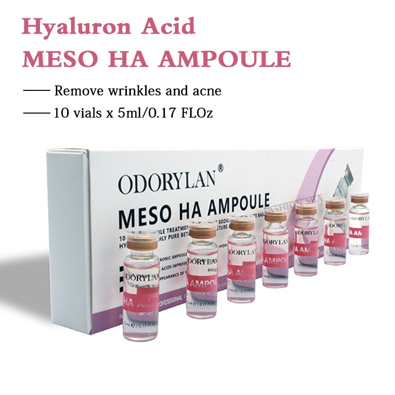 10 viales de 5ml de ácido hialurónico HA reticulado puro mesoterapia Micro Molecular colágeno ácido hialurónico blanqueamiento BB crema suero