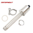 Elemento calentador de agua de acero inoxidable de 220V/380V, 9KW, 2 ", Tri abrazadera (OD64mm), calentador de inmersión eléctrico