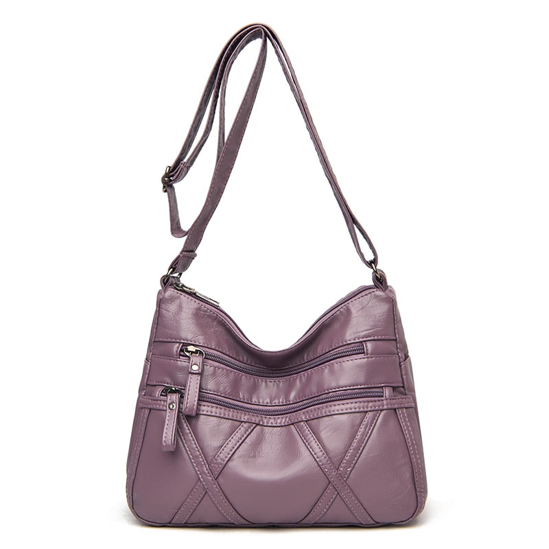 Nuevo bolso de hombro informal para mujer, monederos y bolsos de moda con hilo de coser, bolsos cruzados pequeños de cuero Pu para mujer, novedad de 2021