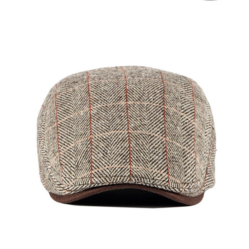 Winter Newsboy Caps High Quality Retro Adult Berets Men Wool Mixed Plaid Cabbie Flatcap Hats for Women's Ivy Cap