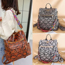 Retro Large Backpack Women PU Leather Rucksack Women&