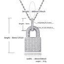 TOPGRILLZ Hip Hop Bling Lock Pendant Iced Out Bling Cubic Zircon Necklace For Men Jewelry Charm