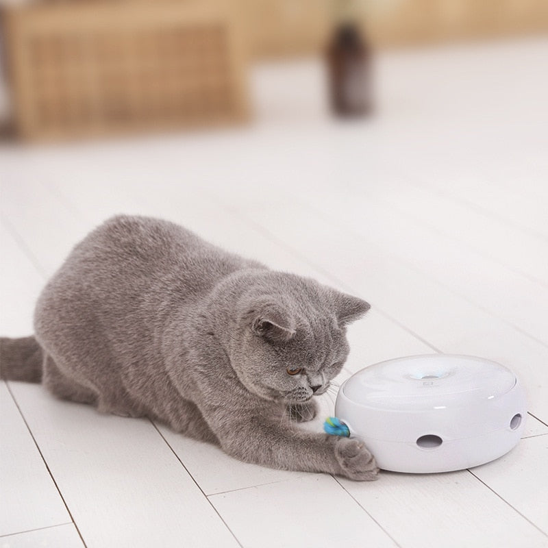 Elektrisches Haustierspielzeug für Katzen Smart Teasing Cat Stick Crazy Game Spinning Turntable Cat Catching Mouse Automatisches Turntable Cat Toy