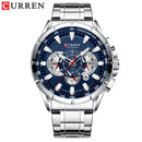 CURREN Sportuhren Herren Luxusmarke Quarzuhr Edelstahl Chronograph Big Dial Armbanduhr mit Datum Relogio Masculino