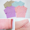 Workout-Oberteile für Frauen, Fitness, Sport, Yoga-Oberteil, gestricktes Yoga-Shirt, nahtloses Oberteil, Langarm, Laufsport-Shirt, Damen-Sportbekleidung