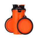 Portable 2 in 1 Pet Folding Water Bottle Food Container With Folding Silicone Pet Bowl Outdoor Travel Dog Cat Feeder Cup Bowl