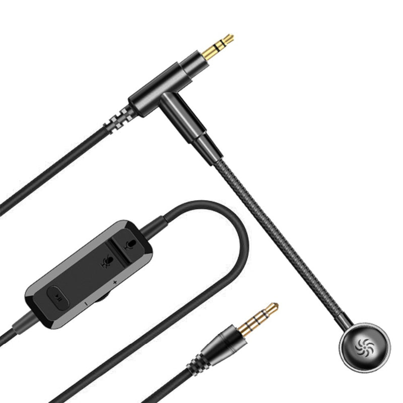 Cable de Audio auxiliar Oneodio de 3,5mm con micrófono Boom con cancelación de ruido, micrófono de Control de volumen, silencio de un botón para auriculares Oneodio de 2m