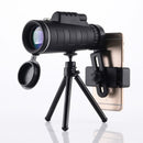 Telescopio Monocular con Zoom de 40X60, telescopio de bolsillo de visión nocturna clara y débil con soporte para teléfono inteligente para binoculares de alcance de Camping