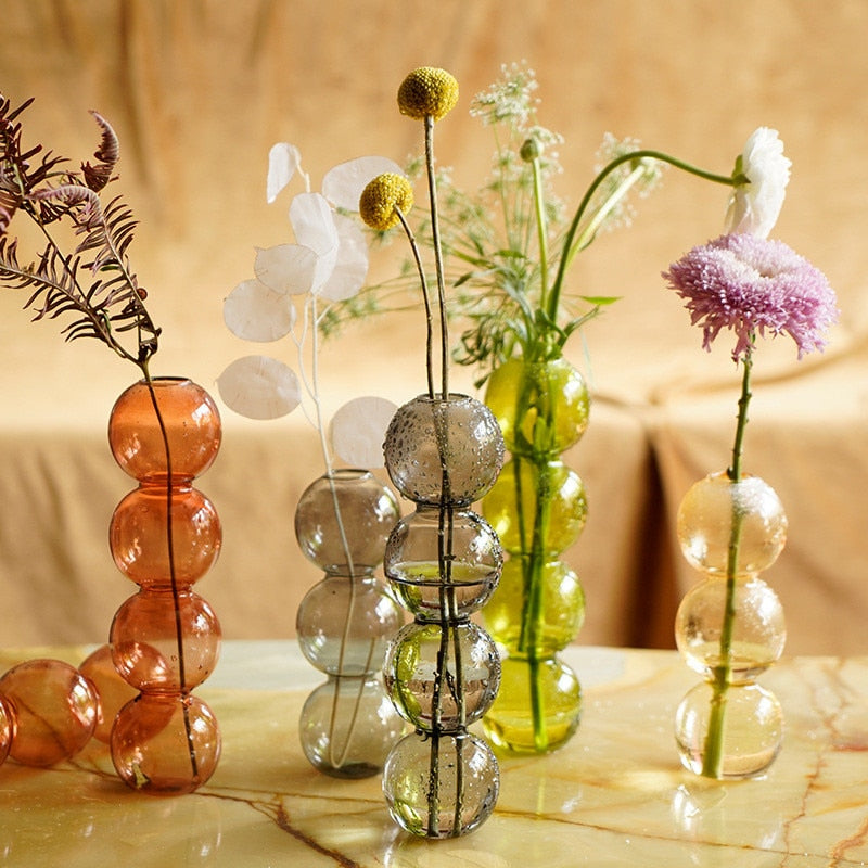 Bola de cristal INS, jarrón de cristal con burbujas, arreglo floral, bola hidropónica, artículos de flores para arte de cristal, decoración del hogar, jarrón de cristal de mesa