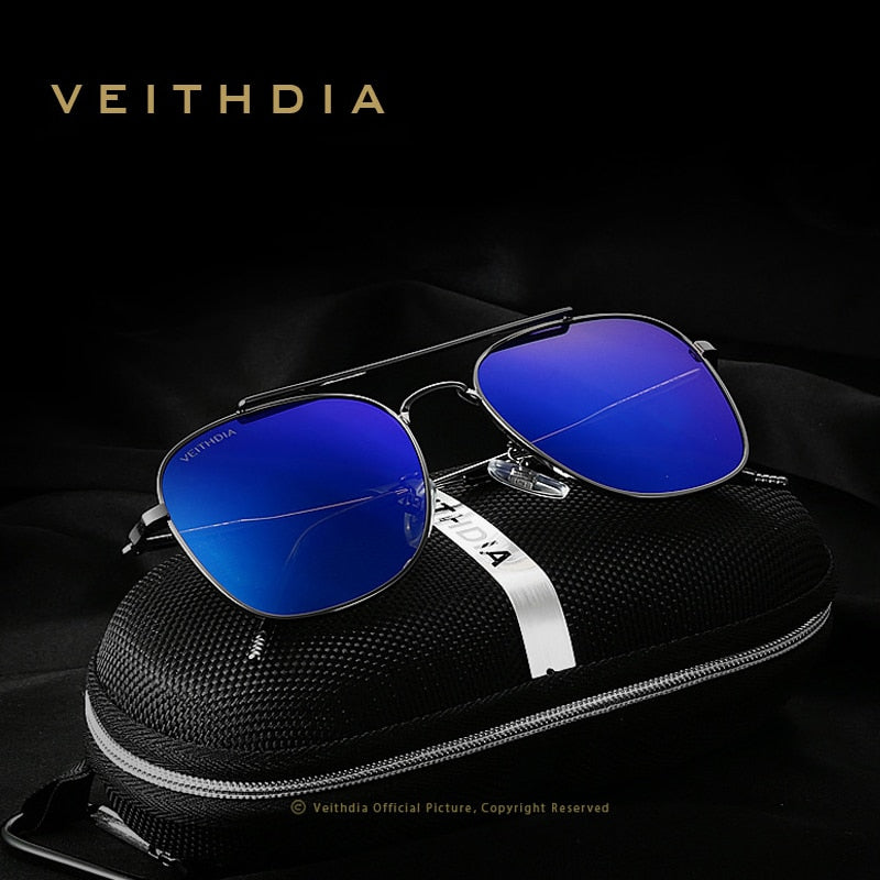 VEITHDIA marca diseñador hombres gafas de sol moda lujo Vintage mujeres gafas de sol polarizadas UV400 gafas para hombre mujer 3820