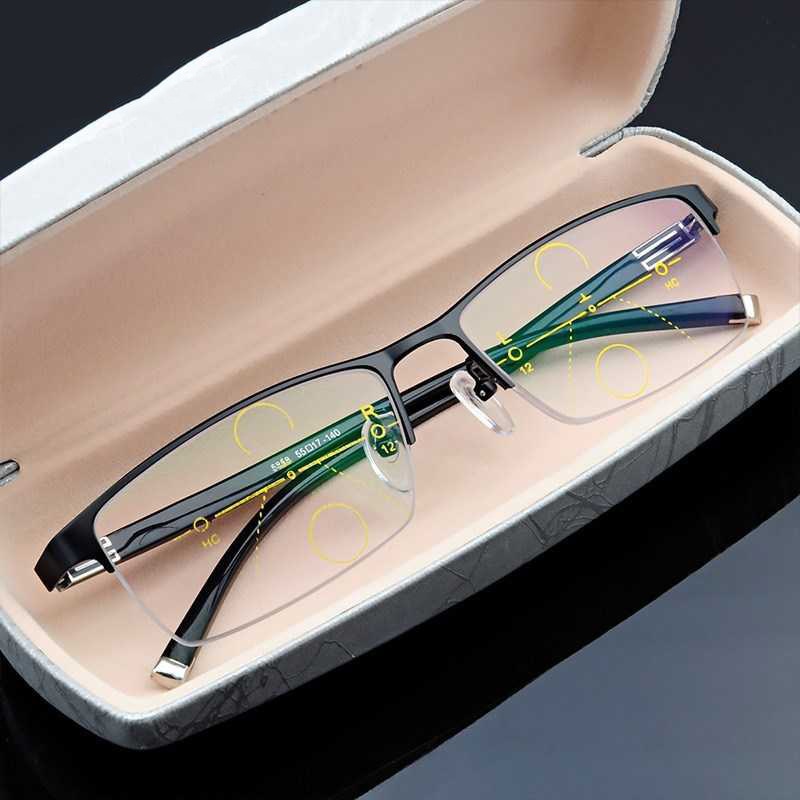 Neue Fern- und Nah-Lesebrille für Männer Automatische Multifokus-Anpassung Anti-Blu-ray-Presbyopie-HD-Brille