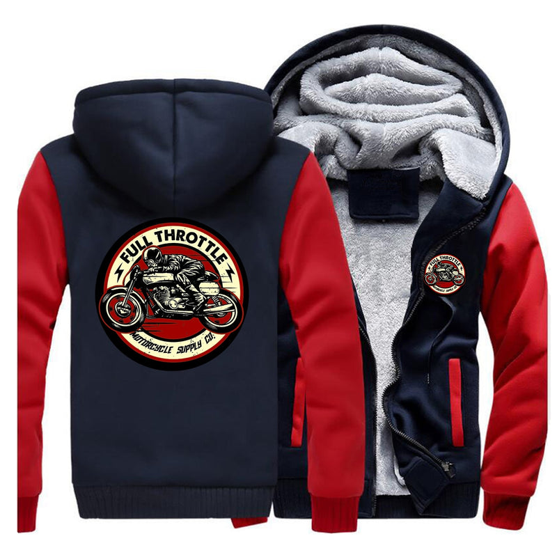 2022 Winter Männer dickes Sweatshirt Vollgas Cafe Racer Rockabilly Biker Reißverschluss Jacke Fleece warme Herren verdicken Hoodies