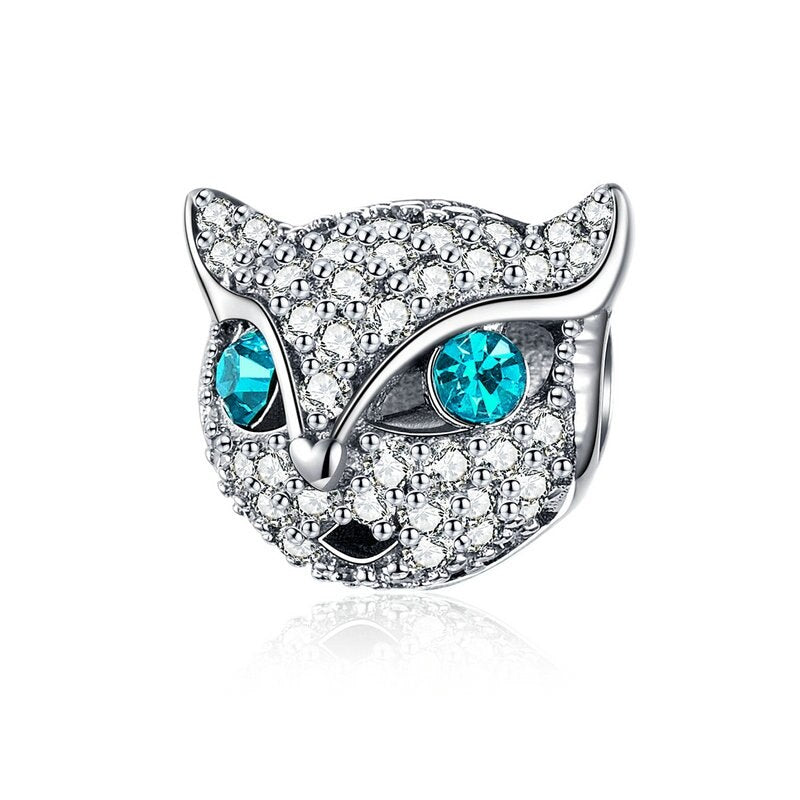 WOSTU Süße Katze Charms 925 Sterling Silber Tier Pussy Zirkonia Perlen passend für Original Armband Anhänger DIY Halskette Schmuck