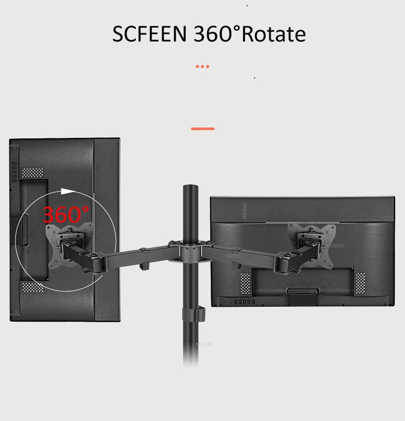 Soporte de escritorio de DL-T902-240 de 400mm, soporte de Monitor de acero de 360 ​​grados de movimiento completo, base de abrazadera de 10 "-27", brazo de montaje para Monitor, carga de 12kg