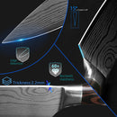 Cuchillo de cocina 1-9 Uds cuchillos de Chef 7CR17 440C acero inoxidable de alto carbono Damasco dibujo Gyuto Cleaver Set rebanador cuchillo Santoku