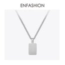 ENFASHION Personalized Engraved Name Necklace Stainless Steel Circle Square Pendant Necklaces For Couples Jewelry Custom PB3010