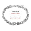 12 mm Edelstahl Miami Cuban Thick Choker Halskette Punk Charm Chunky Heavy Metal Halskette Armband für Männer Frauen Schmuck