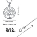 EUDORA 100% 925 Sterling Silver Tree of Life Pendant Necklaces with AAA Zircon Women Fashion Jewelry Gift For Girl Birthday D170