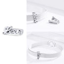 WOSTU 925 Sterlingsilber-Kreis-Charme-runder CZ-Korn-Korn-Klipp passte ursprüngliches Reflexions-Charme-Armband-Schmuck-Zubehör CQX101