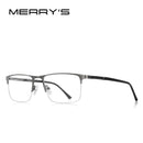 MERRYS DESIGN Männer Legierung Brillengestell Männer Quadratisch Halb Optische Ultraleicht Myopie Hyperopie Korrektionsbrille S2102