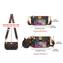 FOXER Women 3 in 1 Set Luxury Signature Printing Crossbody Bag with Coin Purse PVC Leather Monogram Bags Fashion Shoulder Bag