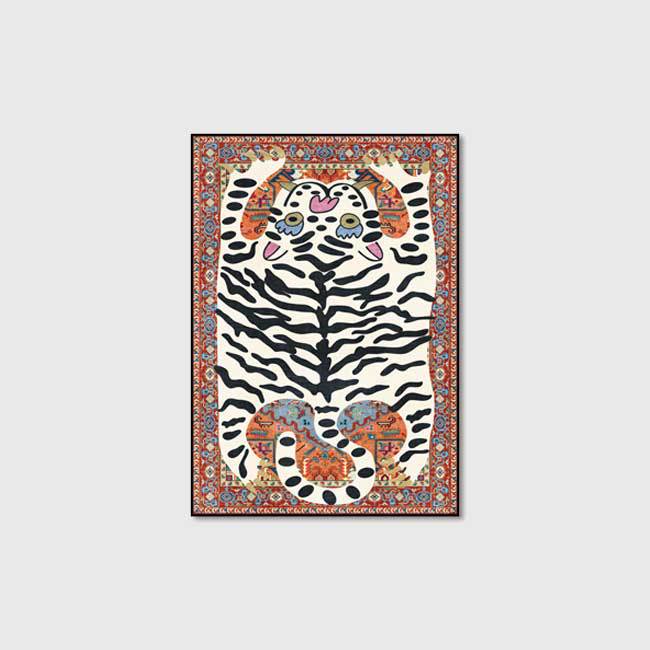 Cartoon Tiger Skin Rug Persian Living Room Floor Mat 120x160cm Bedroom Bedside Carpet Kitchen Non-slip Floor Mat Area Rug