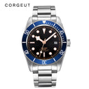 Corgeut Luxury Brand Black Dial Men NH35 Miyota Automatic Mechanical Watch Military Sport Swim Steel Mechanical Wrist Watches