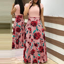 2022 Bohemian Beach Dress Women Summer Casual Sleeveless Split Floral Off Shoulder Maxi Long Boho Dress Clothing Robe Female