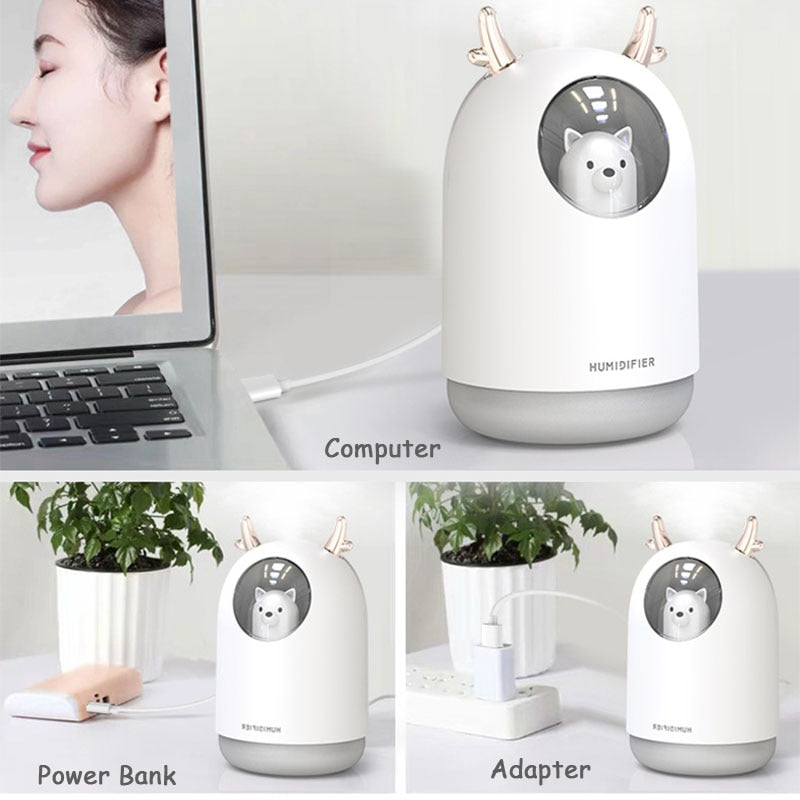 300 ML Mini Bär Luftbefeuchter USB Aromatherapie Aroma Ätherisches Öl Diffusor für Home Office Auto Cool Mist Maker LED Nachtlicht