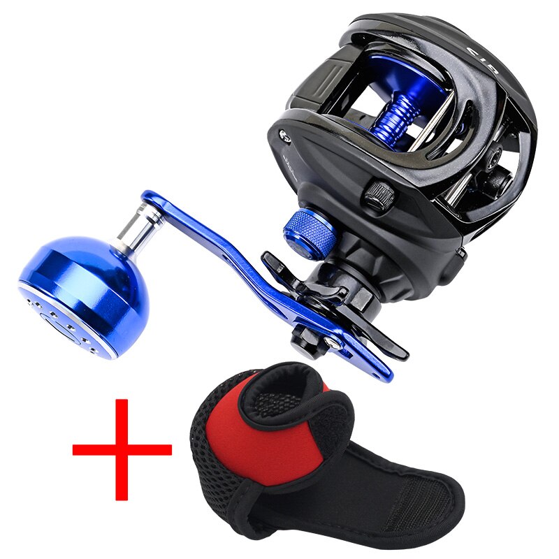 JITAI Baitcast Fishing Reel Larger Fishing Line Capacity 12BBs 7.0:1 Gear Ratio 92MM Extended Handle Knob 8KG Carbon Fiber Drag