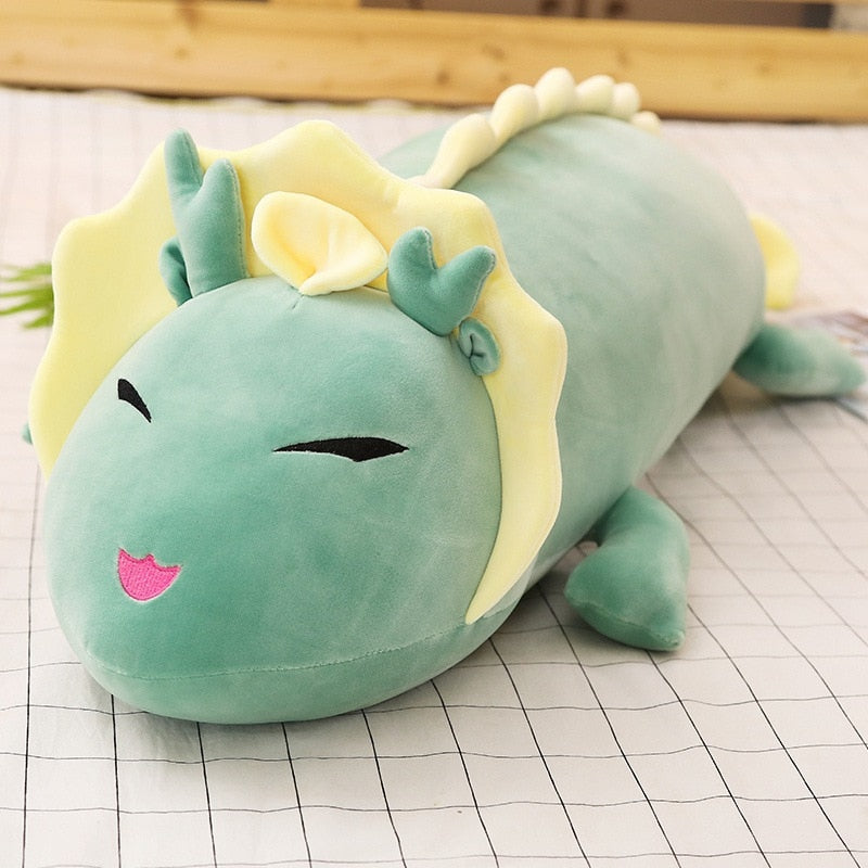 80 cm-120 cm Netter Langer Drache Plüschtier Weiche Cartoon Tier Drei Farben Dinosaurier Gefüllte Puppe Schlafkissen Kissen Beste Geschenke