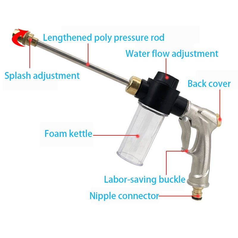 Hochdruck-Wassersprühpistole Waschmaschine Autowaschmaschine Gartenbewässerungsschlauch Düse Sprinkler Schaumreinigung Wasserpistole