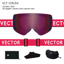 OTG Ski Goggles Snowboard Mask For Men Women Skiing Eyewear UV400 Snow Protection Over Glasses Adult Double Anti-Fog Cylindrical