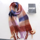 2020 Winter Cashmere Plaid Quasten Schal Love Thick Braid Rainbow Plaid Color Matching Schal Frauen