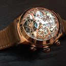Reef Tiger/RT Sportuhr für Herren Skeleton Luminous Watch Jahr Monat Datum Tag Roségold Automatikuhren RGA703