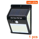 3seitige 140LED PIR Bewegungssensor Sonnenlichtkontrolle Solarenergie Straßenlaterne Yard Path Home Garden Solar Power Induktionswandleuchte