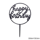 Happy Birthday Cake Topper Acryl Gold Silber Cake Flag Cupcake Topper für Jungen Mädchen Geburtstagsfeier Dekorationen Hochzeit Zubehör
