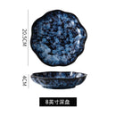 Platos y cuencos De cerámica para cena, platos azules, vajilla creativa japonesa Retro con horno cambiado, juego De vajilla, Platos De Cena