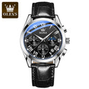 OLEVS Watch Multifunctional Sports Three Eyes Six Needles Chronograph Waterproof Luminous Men&