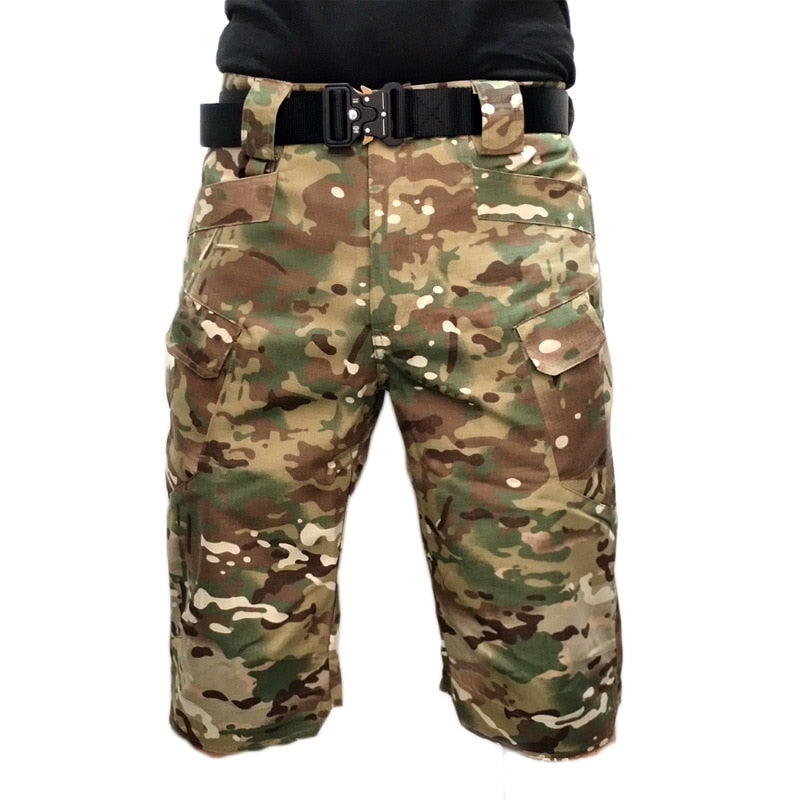 Pantalones cortos tácticos militares para hombre, pantalones cortos SWAT de camuflaje para hombre, pantalones cortos Cargo informales con múltiples bolsillos, ropa para hombre, entrenamiento militar de camuflaje