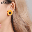 SMJEL Cartoon Sonnenblume Ohrringe für Frauen Mode Große Sonne Blume Erklärung Ohrring Koreanische Ohrstecker Schmuck Beste Freundin Geschenke