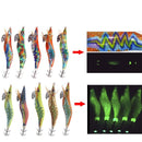10 teile/schachtel Luminous Squid angelköder haken Holz Garnelen jigs Angelköder haken 12g 15g Künstliche köder mit doppelschicht box