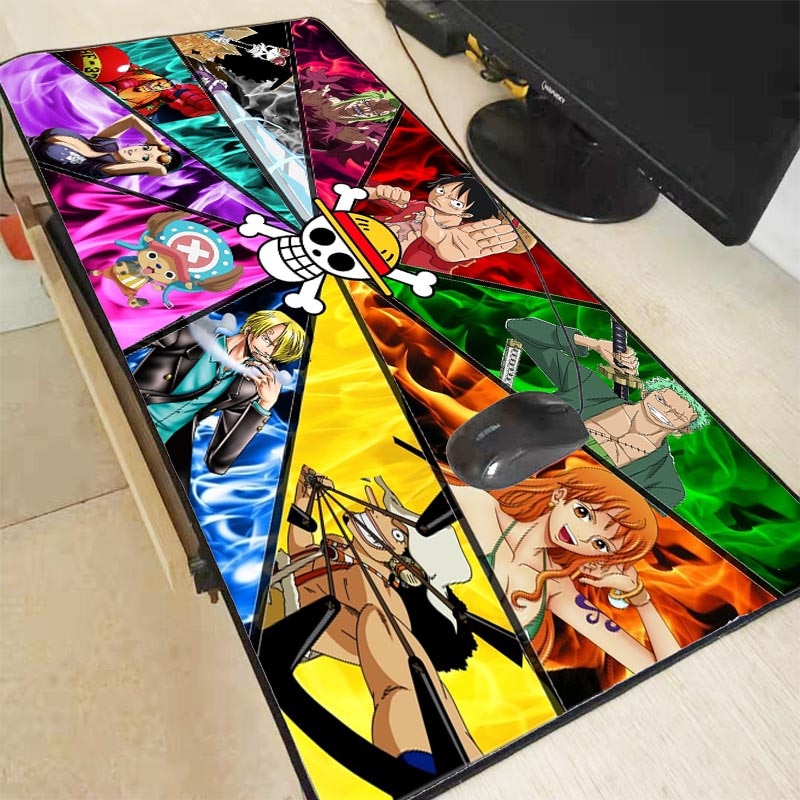 XGZ Anime-Mauspad Gaming-Mauspad Großes Cartoon-Anime-Gummi-Mauspad Tastaturmatte Tischset PC-Mauspads mit Sperrkante