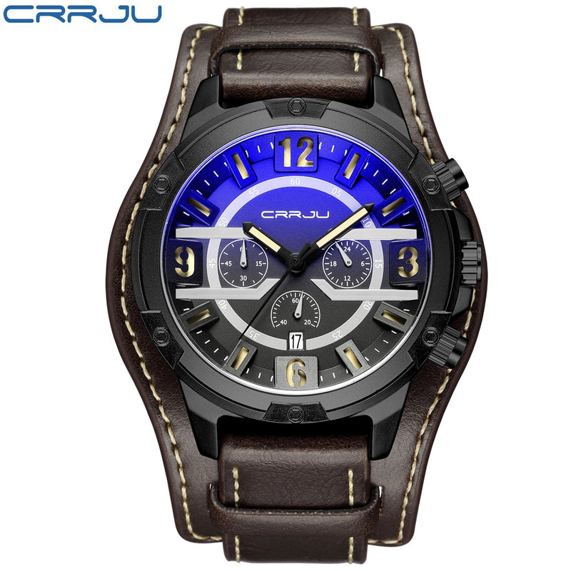 CRRJU 2021 New Fashion Mens Watches with Stainless Steel Top Brand Luxury Sports Chronograph Quartz Watch Men Relogio Masculino