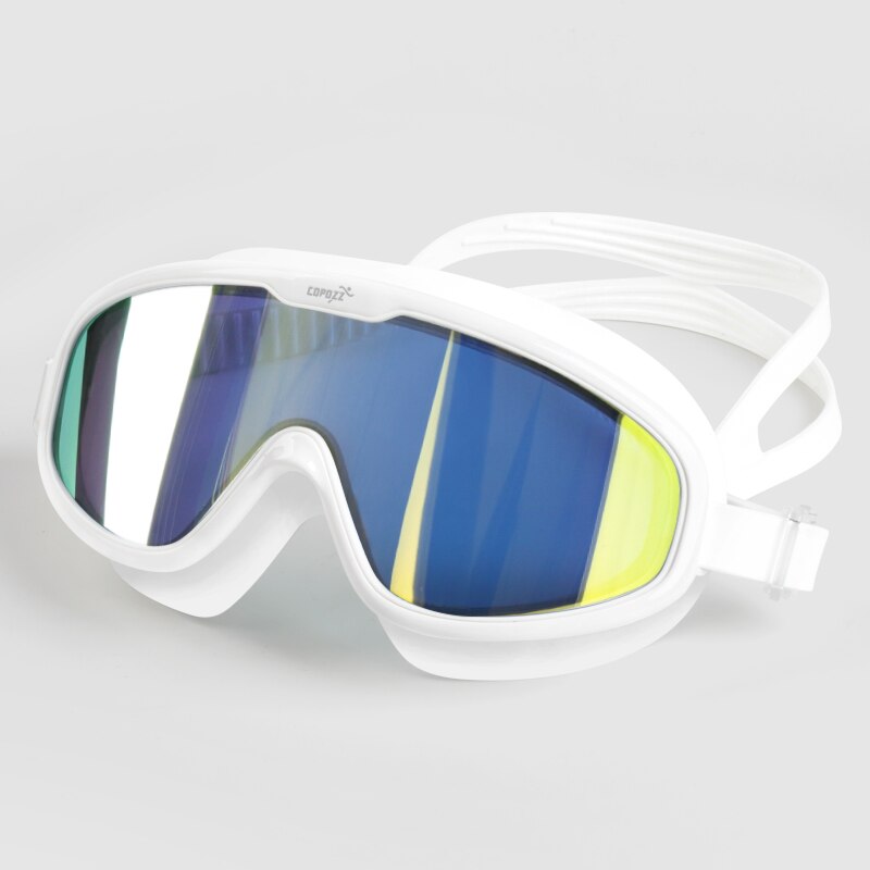 COPOZZ 2022 Antibeschlag-Schwimmbrille Ganzglas-UV-Schutz mit großem Silikonrahmen Schwimmbrille für Männer und Frauen